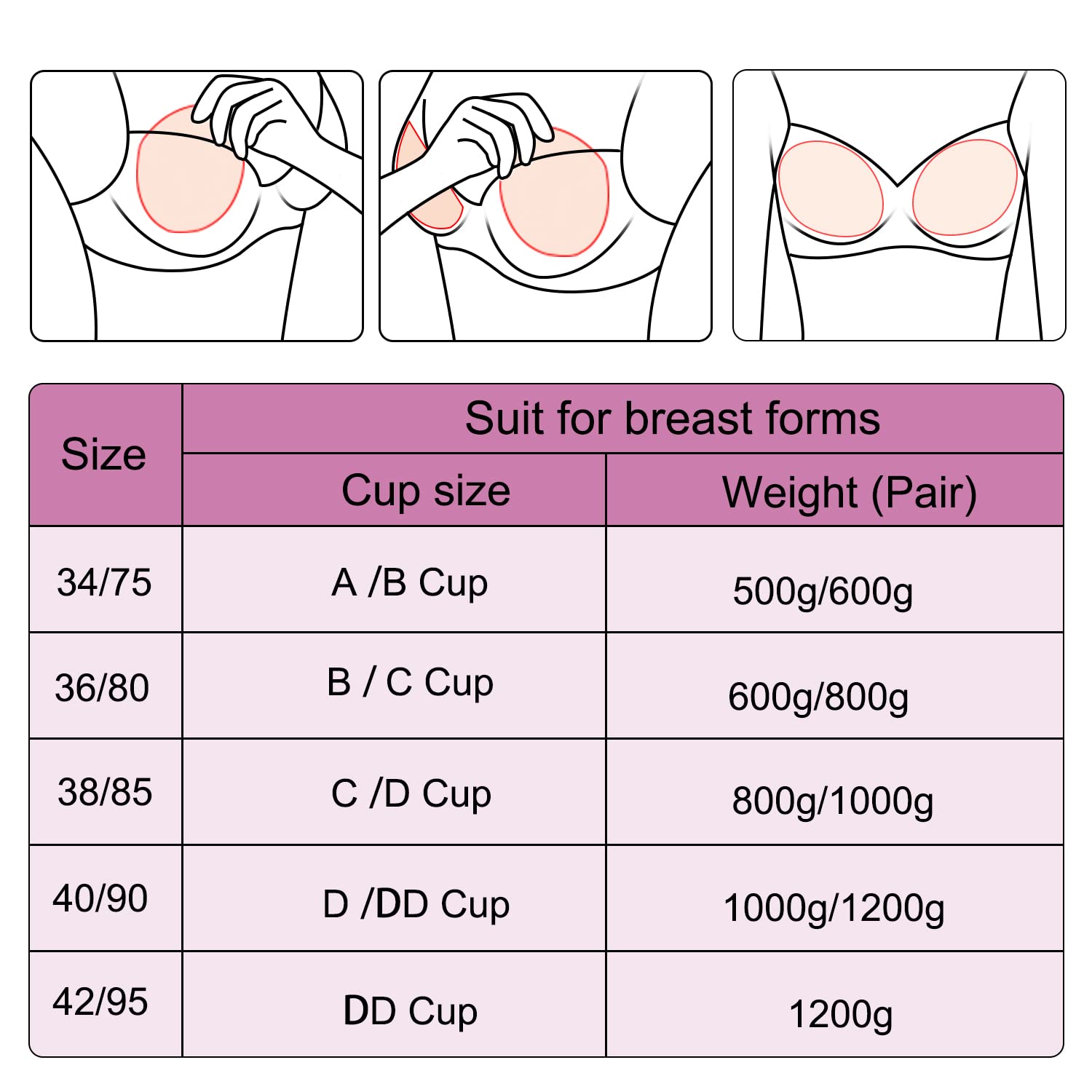 Vollence 38/85 Pocket Bra for Silicone Breast Forms & Mastectomy - Black, 38/85 (Fits Cup C/D) - Comfortable Post-Surgery & Crossdressing Support Bra for Daily Wear