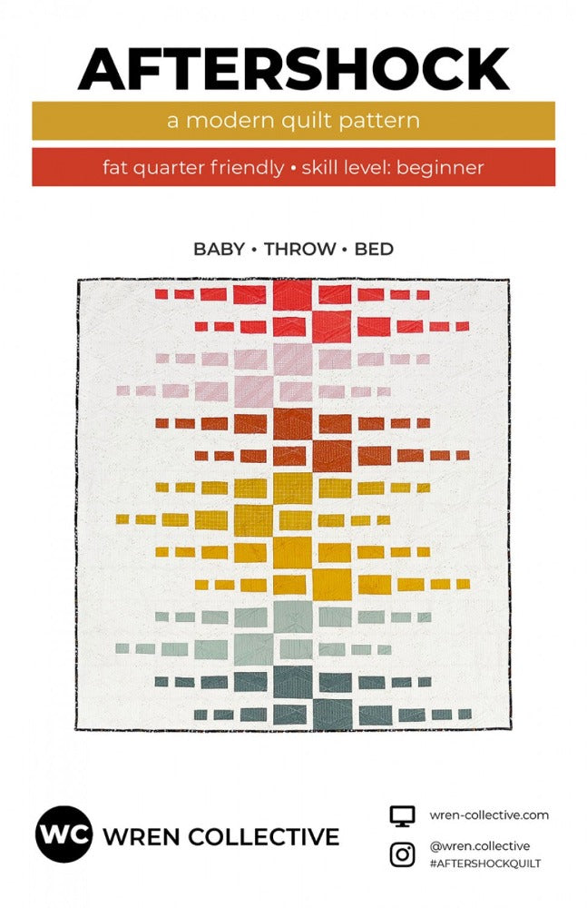 Aftershock Quilt Pattern - Modern Geometric Quilting Design for DIY Home Decor | Perfect for Bedspreads, Wall Hangings & Gift Ideas