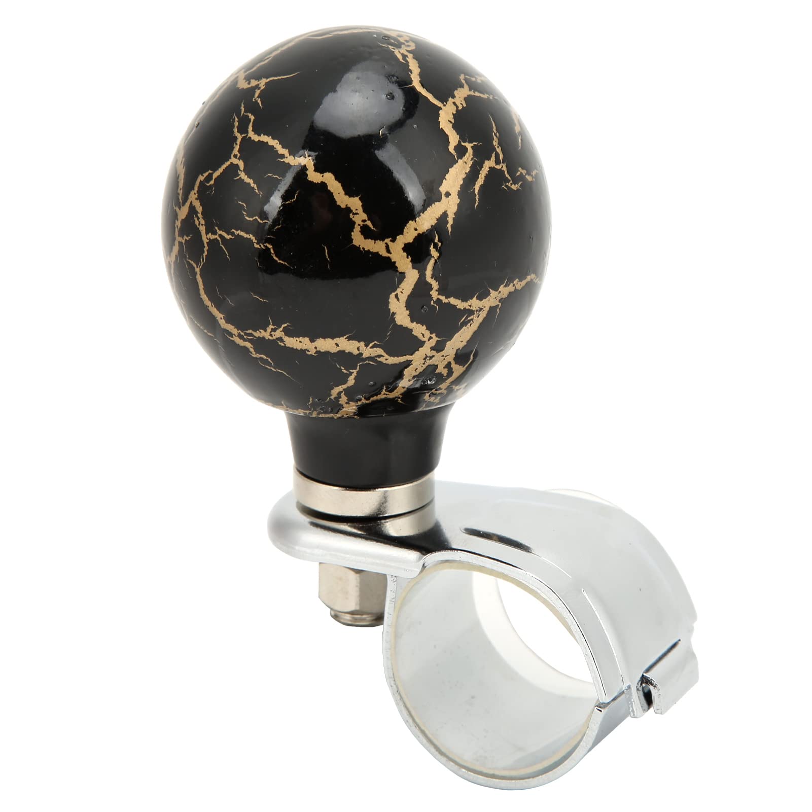 Astibym Thunder Style Steering Wheel Suicide Knob - 1.3 Inch Round Power Ball Grip for Cars, Trucks, Tractors & Boats (Black) | Easy Steering Aid | Perfect for Off-Roading, Towing & Marine Use