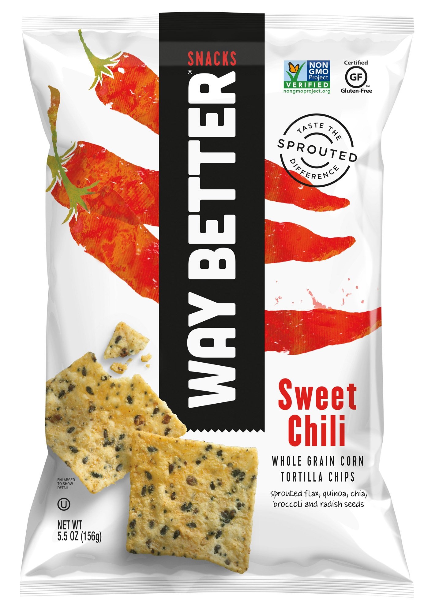 Way Better Snacks Sprouted Gluten Free Tortilla Chips - So Sweet Chili Flavor, 12 Count Pack | Healthy Snack for Parties, Movie Nights & Keto Diets