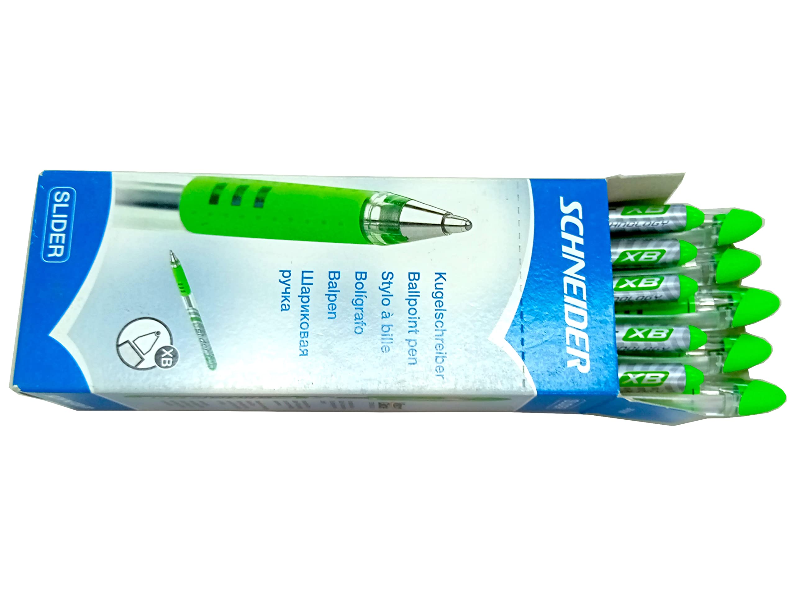 Schneider SND151211 SND Ballpoint Pen - SliderXB Light Green (Pack of 10) | Smooth Writing Office & School Supplies for Professionals & Students