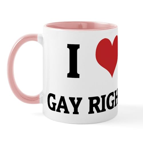 White/Pink Inside - I Love Gay Rights Mug