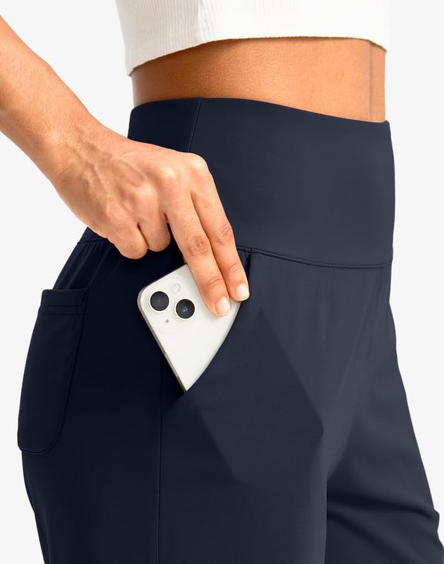 Women's High Waisted Bermuda Shorts with Pockets - Knee Length Athletic Walking Shorts for Workout & Casual Wear | Perfect for Gym, Running, Yoga and Summer Outfits