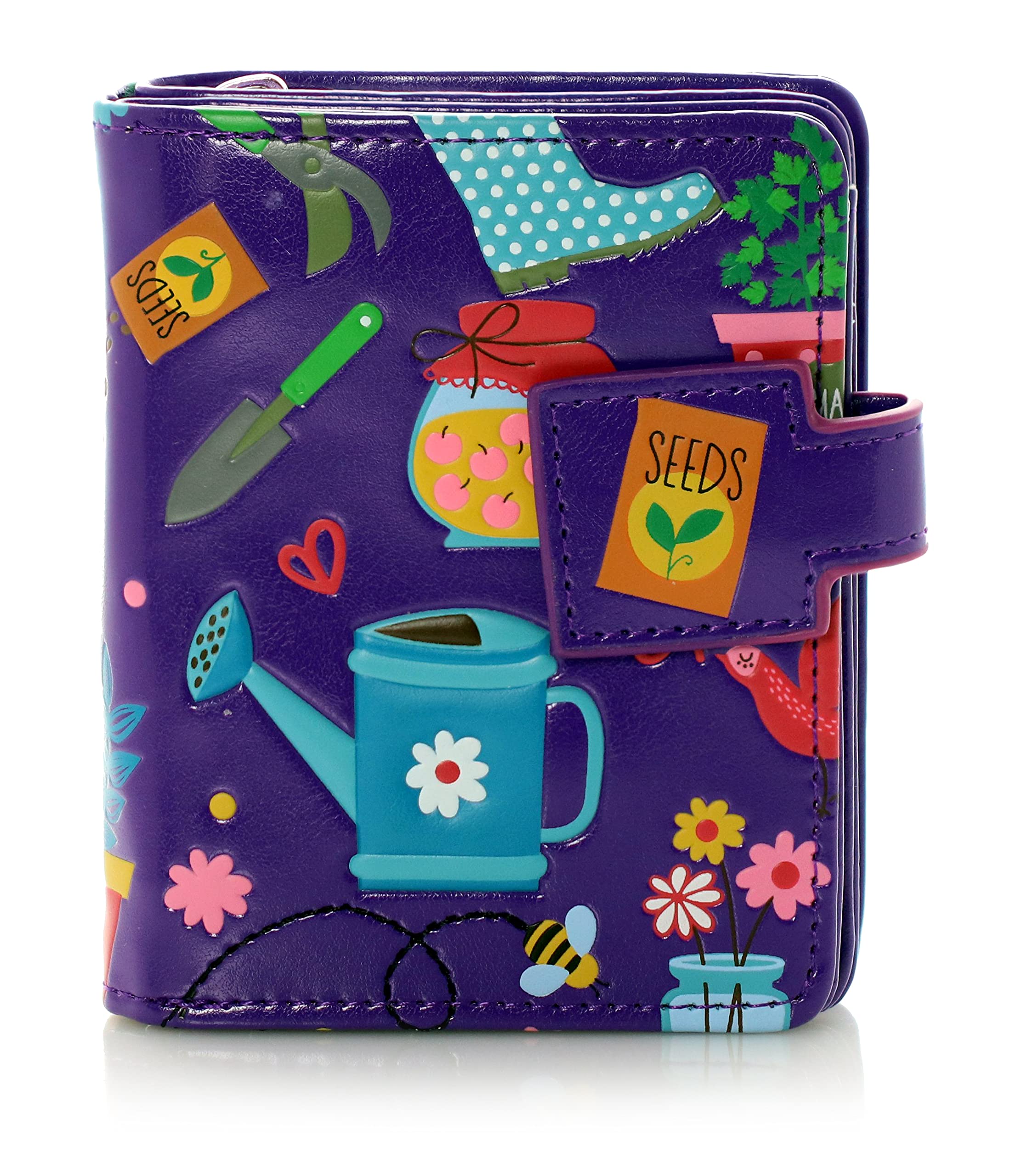 Purple Small Zipper Women's Wallet for Gardening - Compact & Stylish Money Holder for Outdoor Activities, Farmers Market & Daily Use