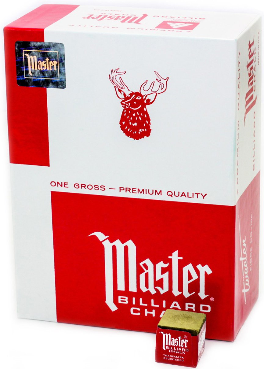 Premium Billiard Chalk for Pool Cues - 144 Cube Gross Box (Blue/Green/Red) - Perfect for Professional Players & Home Game Rooms