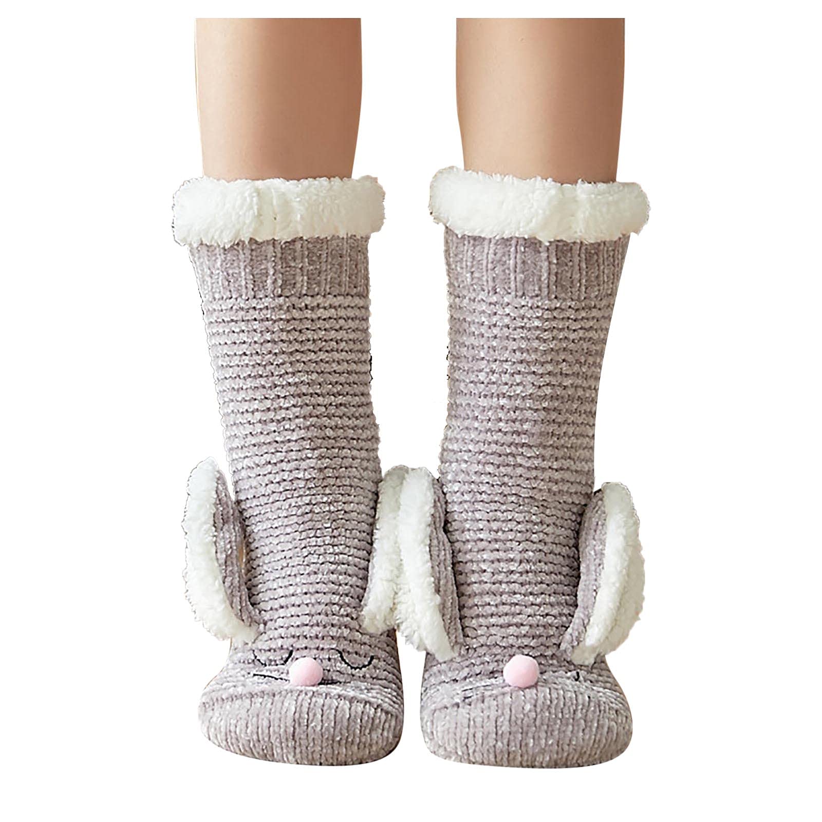 Women's Warm Fuzzy Winter Socks - Thick Thermal Sleep Socks & Cozy Indoor Slippers with Cute Cartoon Designs - Perfect for Relaxing at Home, Lounging & Cold Weather Comfort