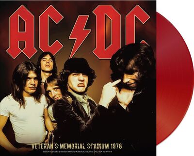AC/DC Veteran's Memorial Stadium 1978 Live Concert Red Vinyl LP – Limited Edition Rock Music Record for Collectors & Audiophiles – Perfect for Home Listening, Gifts & Music Enthusiasts