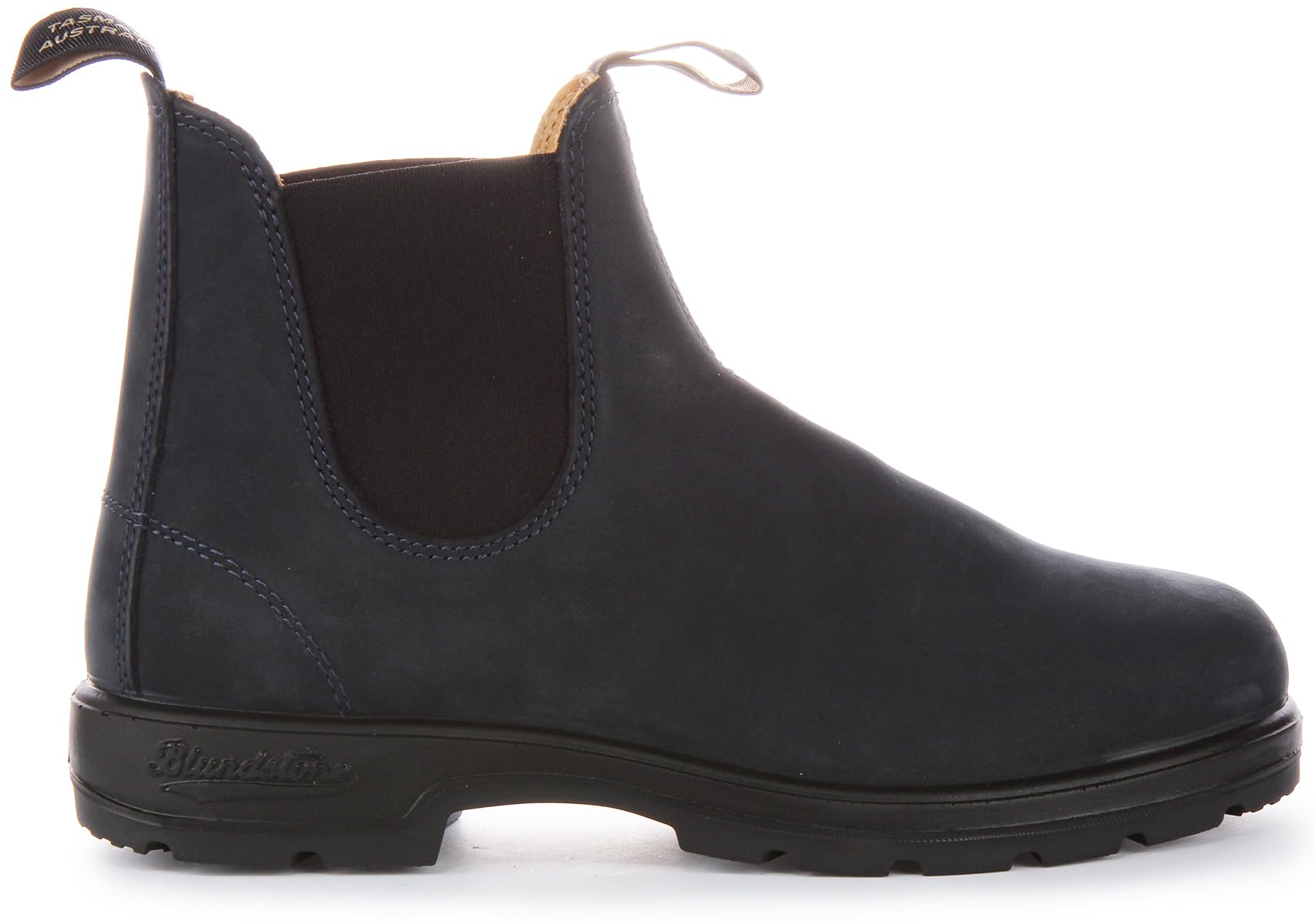 Blundstone Men's Chelsea Boots Waterproof Leather Work Boots - Marine Blue Size 10.5 US - Comfortable Slip-On Ankle Boots for Outdoor, Hiking & Casual Wear