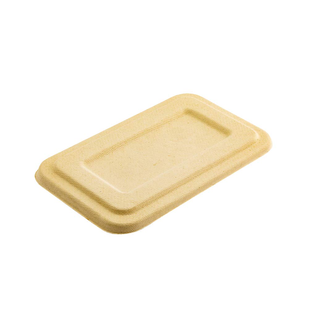 Eco-Friendly 100-Pack Bagasse Lids for 34oz 2-Compartment Takeout Containers | Sugarcane Pulp Tek Lids | Restaurantware (Containers Sold Separately) - Perfect for Food Delivery, Catering & Sustainable Dining Solutions