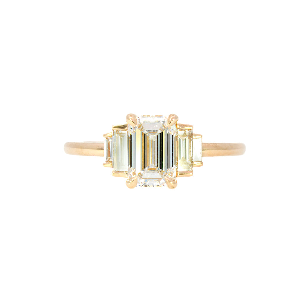 Emerald Cut 5 Stone Lab Diamond Ring for Women - Elegant Wedding, Engagement & Anniversary Jewelry Gift