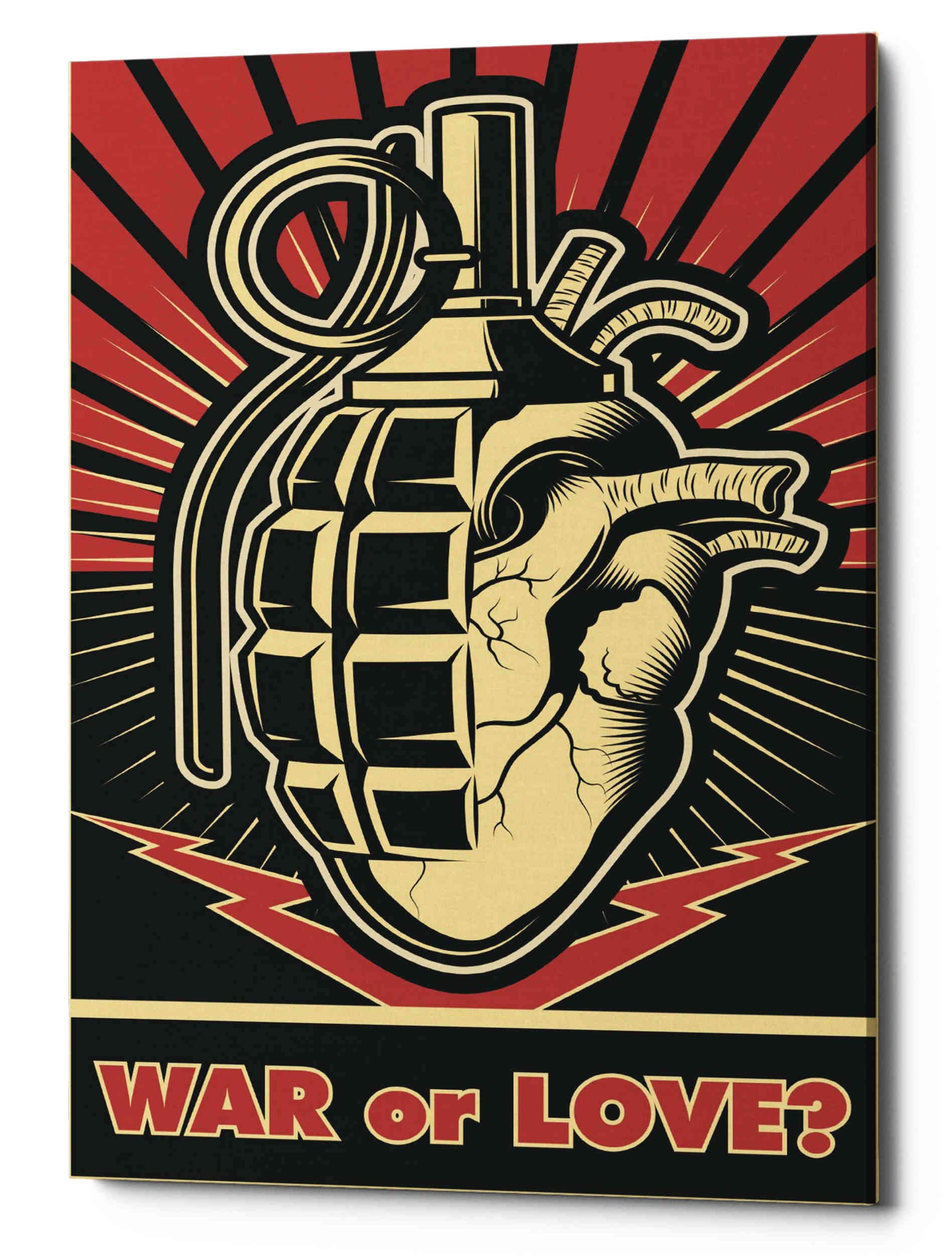 War or Love Canvas Wall Art - 40x60 Inches Large Modern Abstract Painting for Living Room, Bedroom, or Office Decor