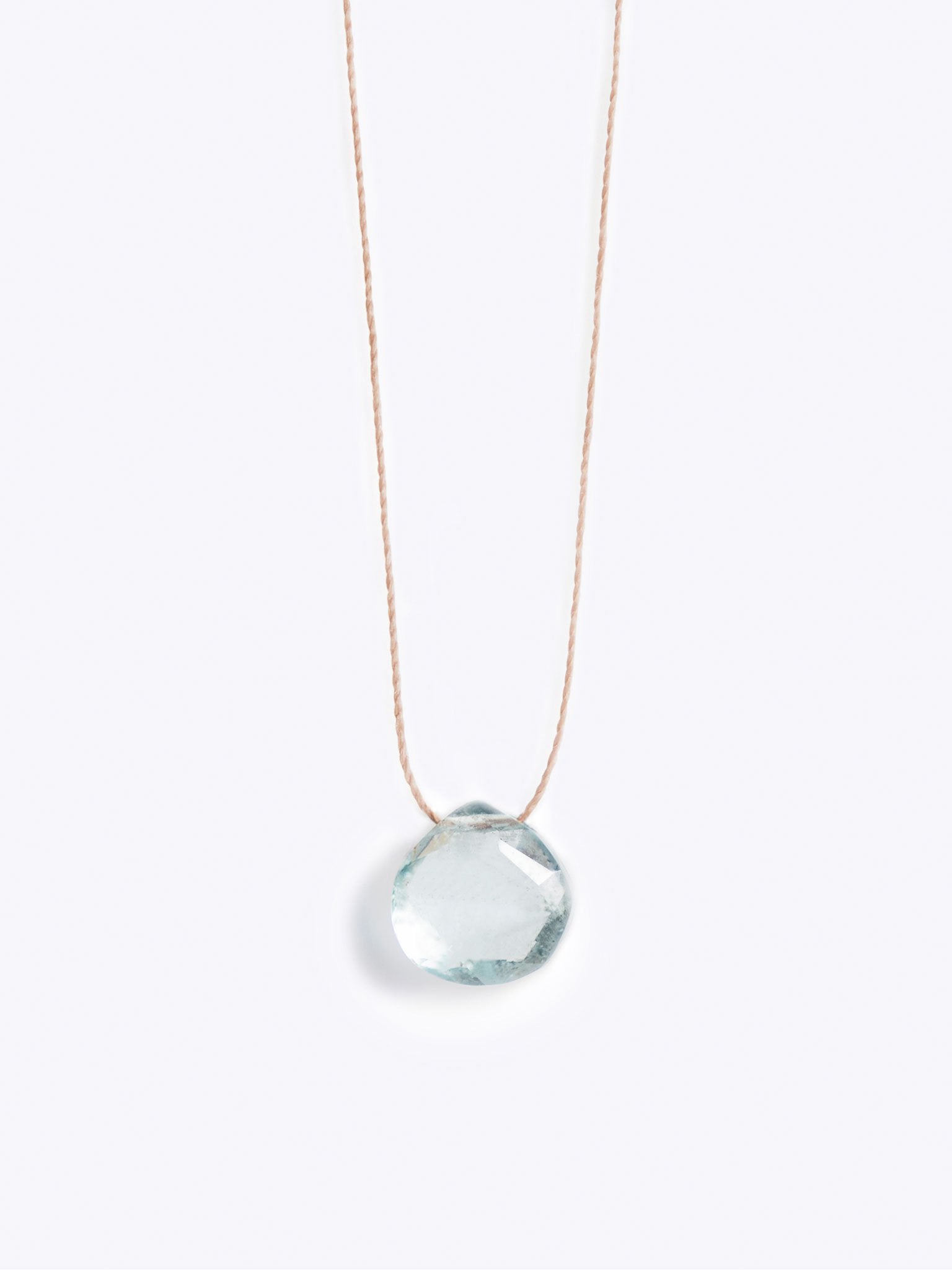 Wanderlust Life Fine Cord Necklace with Genuine Aquamarine Gemstone - Perfect for Travel, Beach Vacations & Boho Fashion