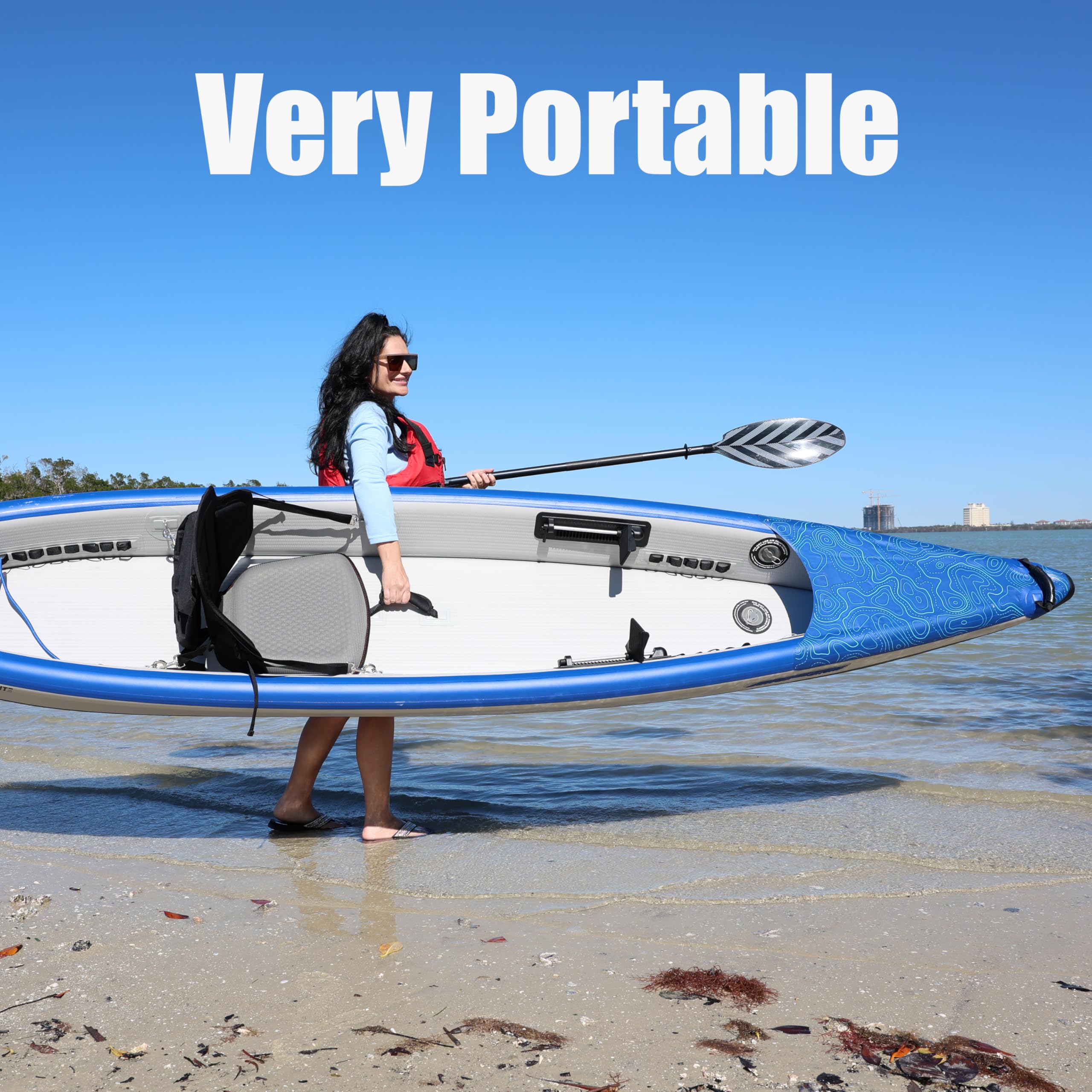 Sea Eagle RazorLite Inflatable Kayak - Lightweight Drop Stitch High-Speed Touring Kayak for Solo or Tandem Use - Includes Tall Back Seats, Paddles, Backpack, Skeg & Pump - Perfect for Lakes, Rivers & Ocean Adventures