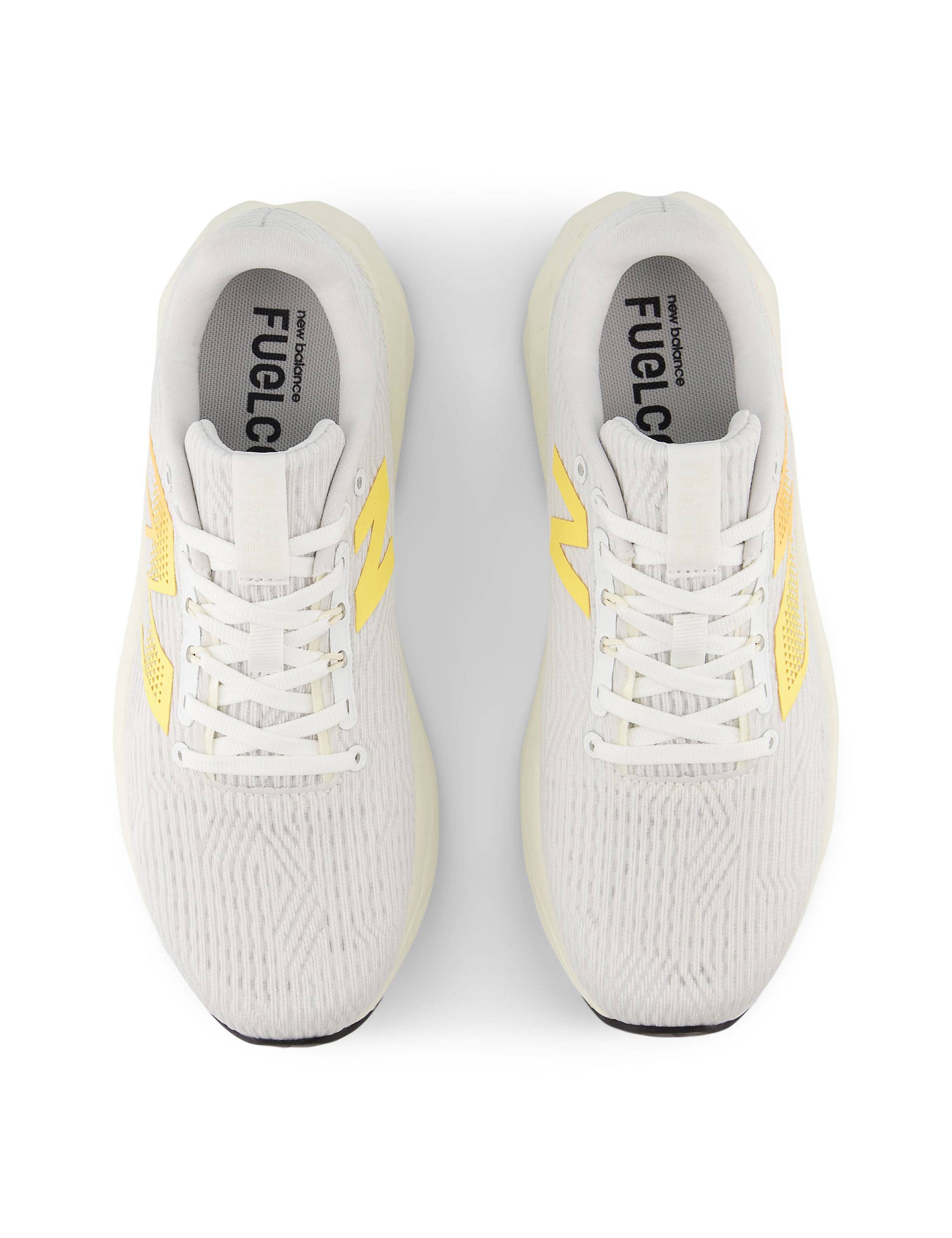 FuelCell Propel v5 Running Shoes for Men & Women - White/Mango - Lightweight Cushioned Sneakers for Training, Gym Workouts & Daily Wear