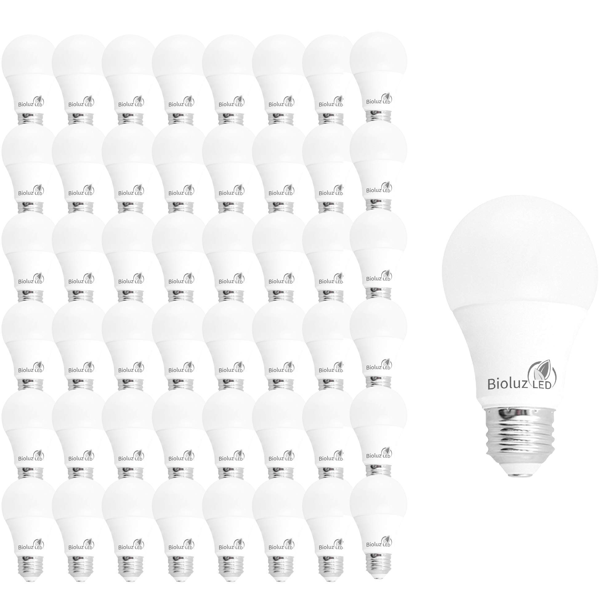 Bioluz LED 48 Pack 40W Equivalent 6W A19 LED Light Bulbs, Warm White 2700K, Non-Dimmable, UL Listed - Perfect for Bedrooms, Living Rooms, and Offices