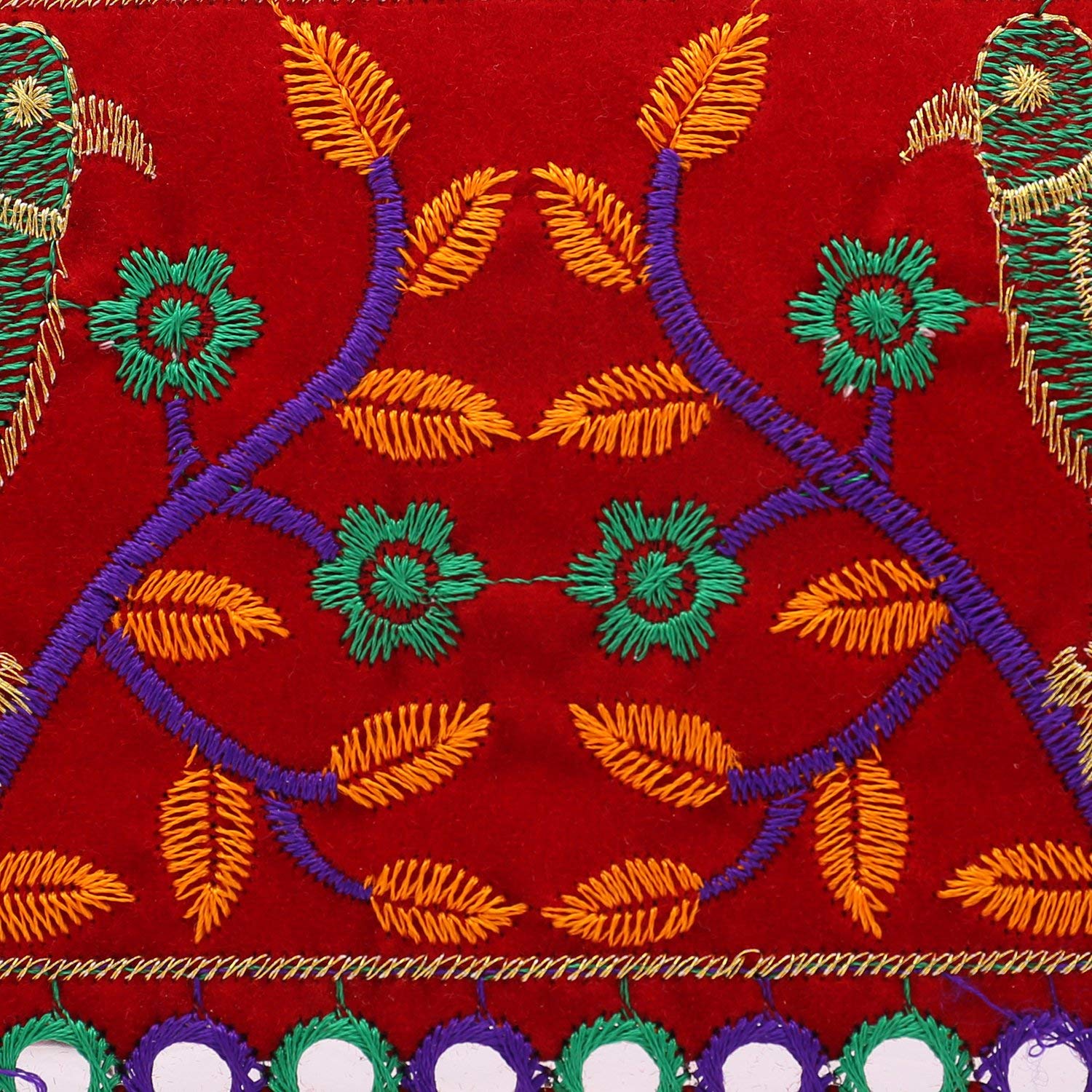 Handmade Rajasthani Embroidery Mirror Work Purse for Women - Ethnic Indian Clutch with Mirror Design for Ladies & Girls | Perfect for Weddings, Parties & Cultural Events