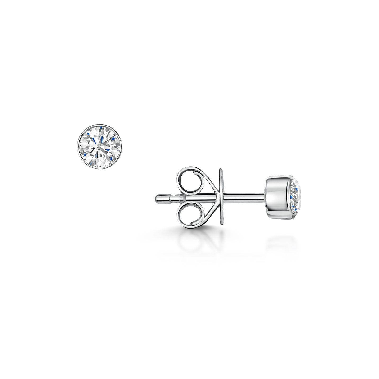 18ct White Gold 0.50ct F/G SI Brilliant Cut Diamond Solitaire Stud Earrings for Women - Perfect for Weddings, Anniversaries & Special Occasions