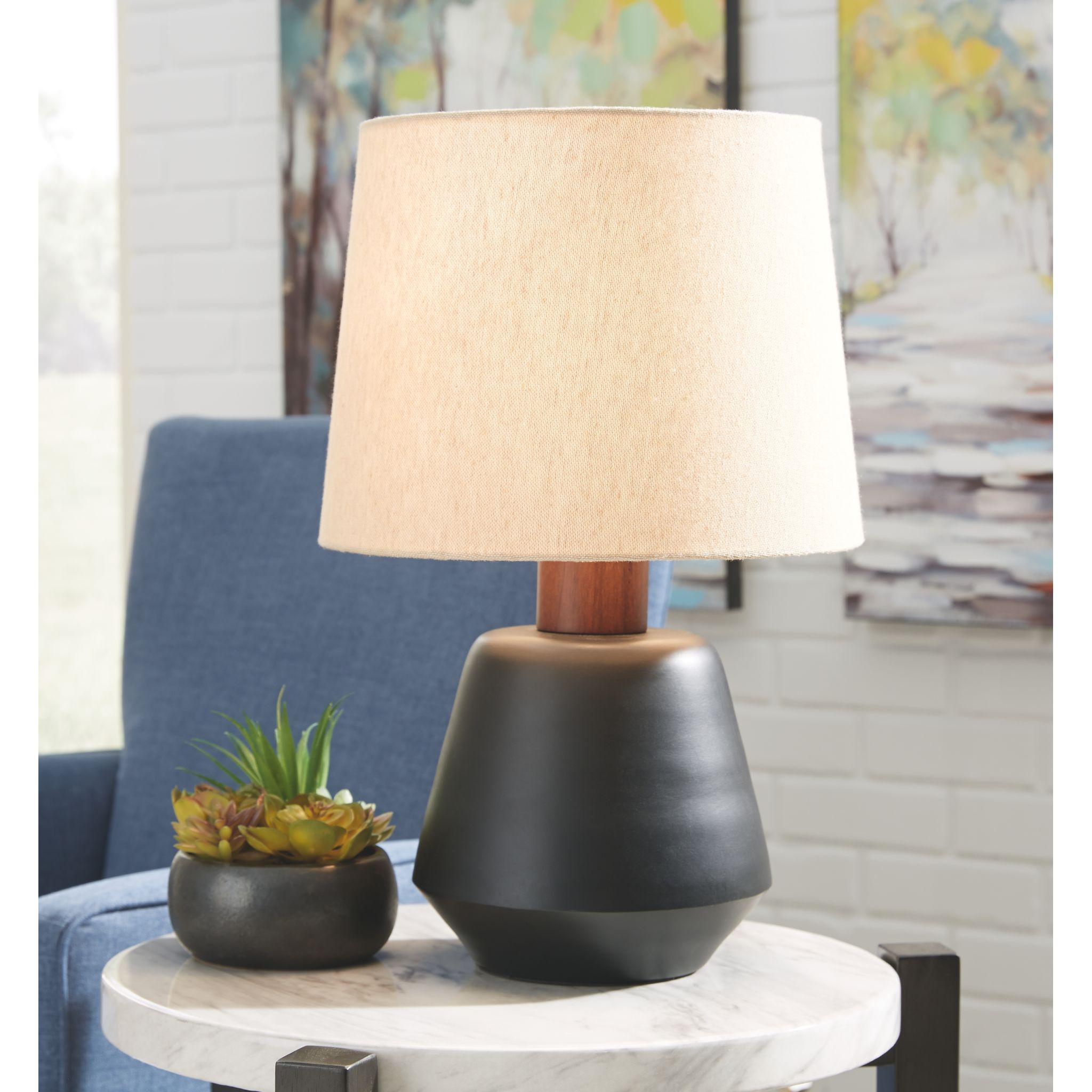 Ancel Modern LED Table Lamp - 19 Inch Adjustable Brightness Bedside Lamp for Living Room, Bedroom, Office | Warm White Light, Touch Control, Energy Saving