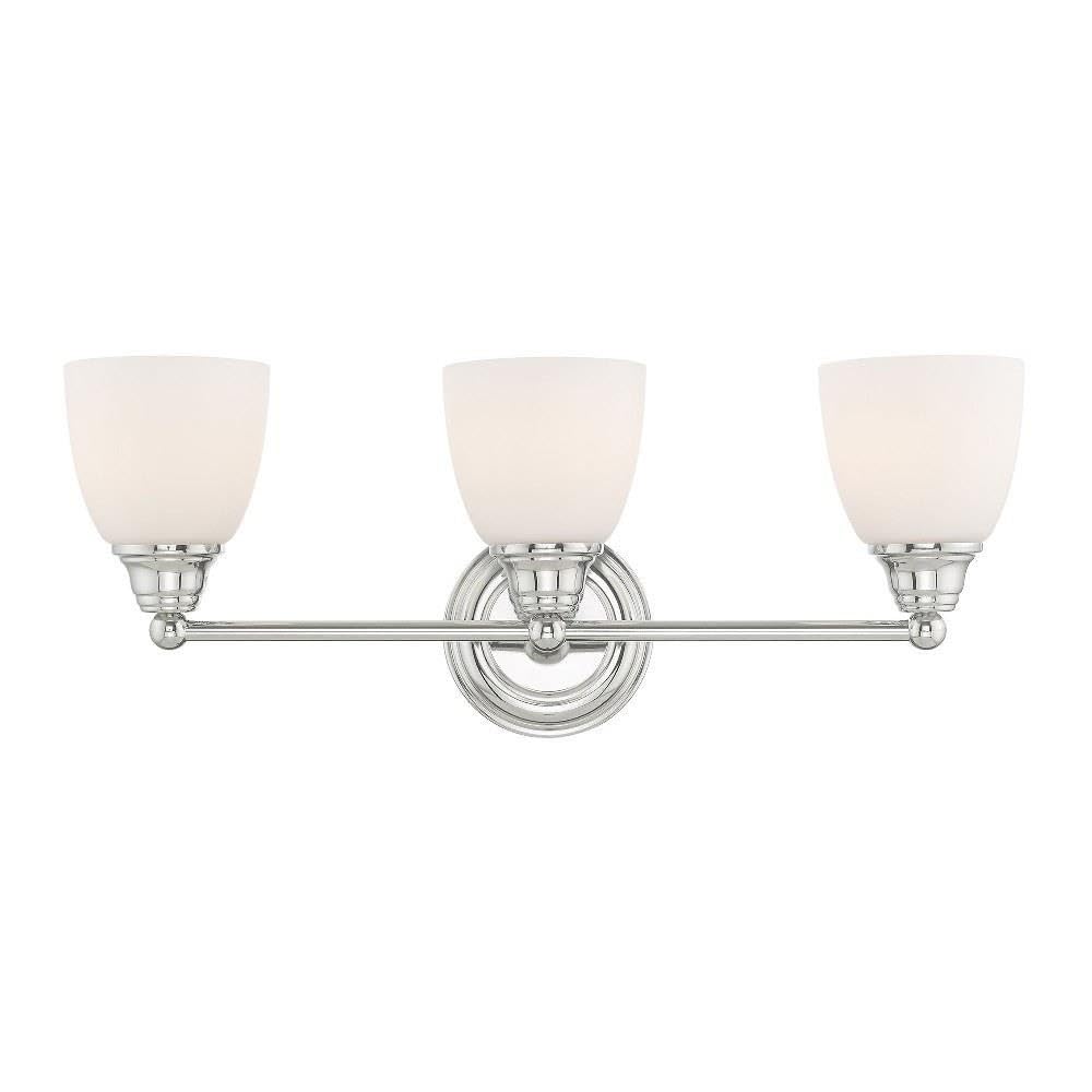 Livex Lighting 13663-05 Somerville 3-Light Bathroom Vanity Light Fixture in Chrome Finish - Perfect for Bathroom, Powder Room, and Dressing Area Lighting