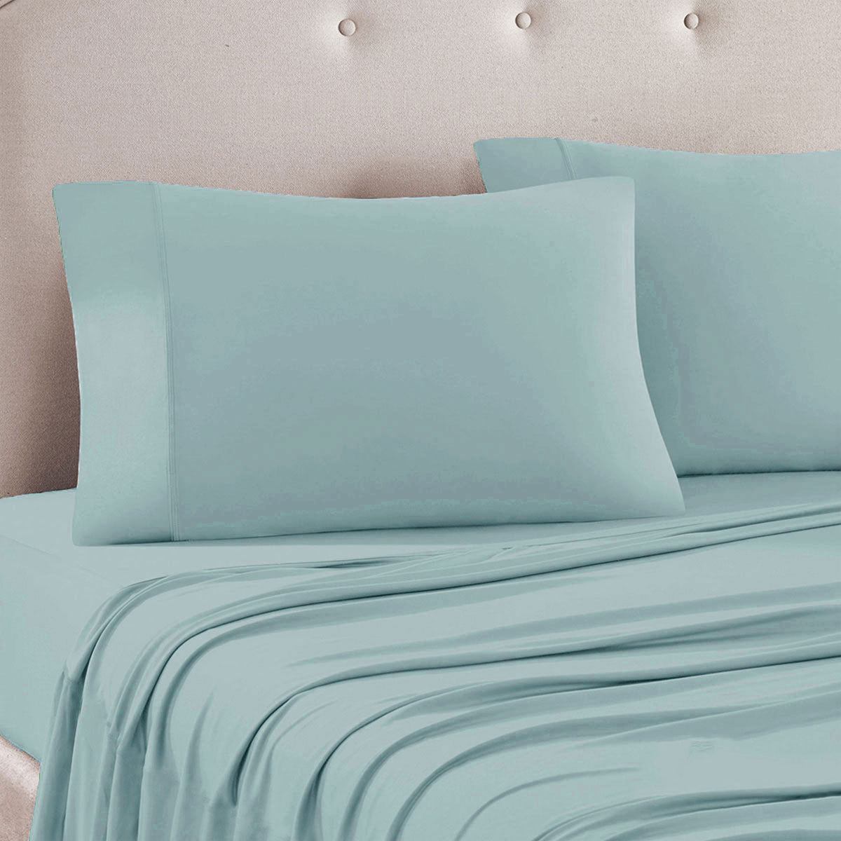 Premium Microfiber Sheet Set King Size - 33cm Deep Pocket - Ice Blue Color - Ultra Soft Bedding for Hotel Luxury & Home Comfort