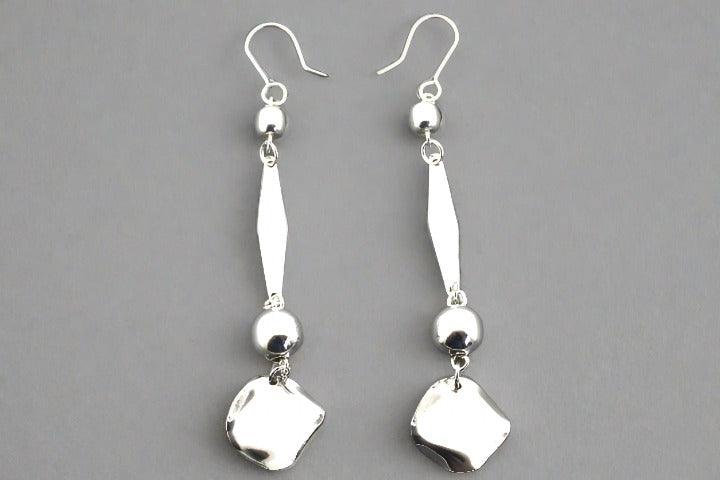 Sterling Silver Ball and Disc Drop Earrings for Women - Elegant Dangle Earrings for Party, Wedding & Everyday Wear