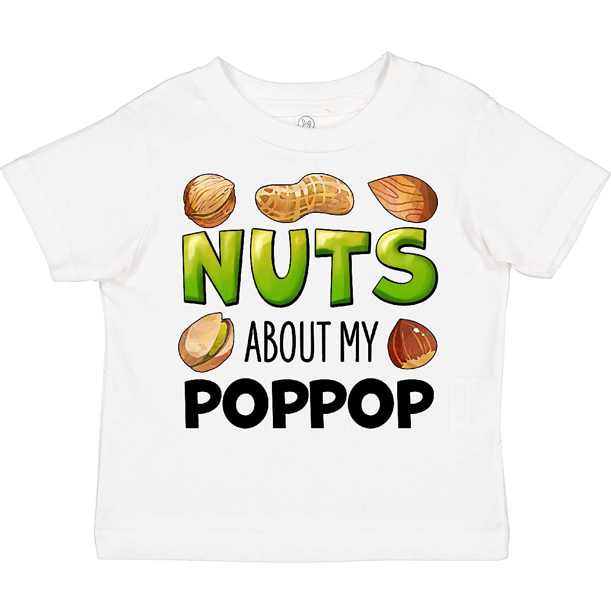 Inktastic Nuts About My Poppop Peanut Almond Pistachio Toddler T-Shirt - Cute Graphic Tee for Kids & Grandparents Day - Perfect for Family Outings & Playdates