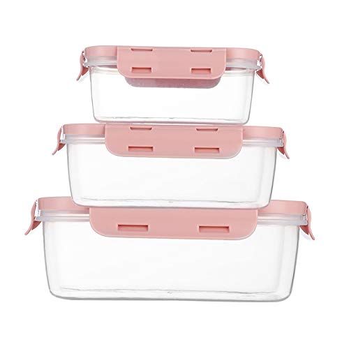 Microwave Safe Food Storage Container with Lid - Airtight Fresh-Keeping Lunch Box with Buckle for Kitchen, Refrigerator & Office Use - BPA Free Plastic Meal Prep Container (Pink)