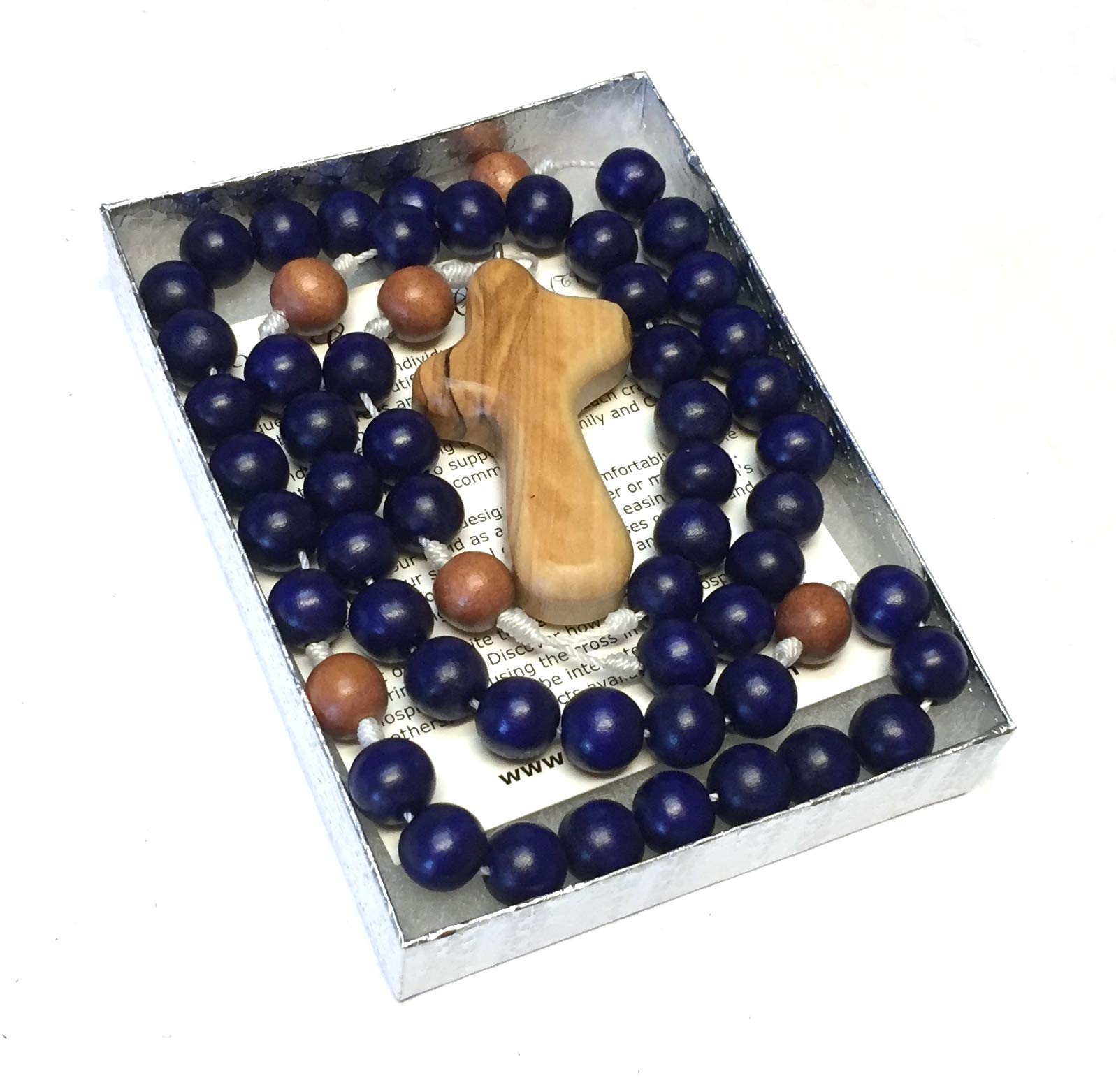Handmade Wooden Rosary Beads - Cobalt Blue Catholic Prayer Beads for Meditation, Worship & Spiritual Gifts - Perfect for Daily Devotion, Church Use & Religious Ceremonies
