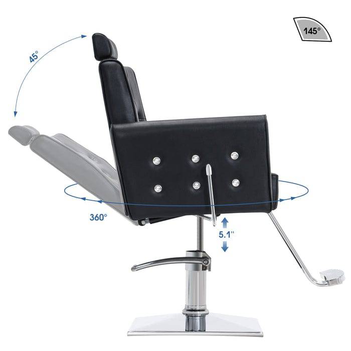 Professional Nivelle All Purpose Barber Chair for Salon & Home Use – Heavy Duty Hydraulic Styling Chair with Adjustable Height & Reclining Back