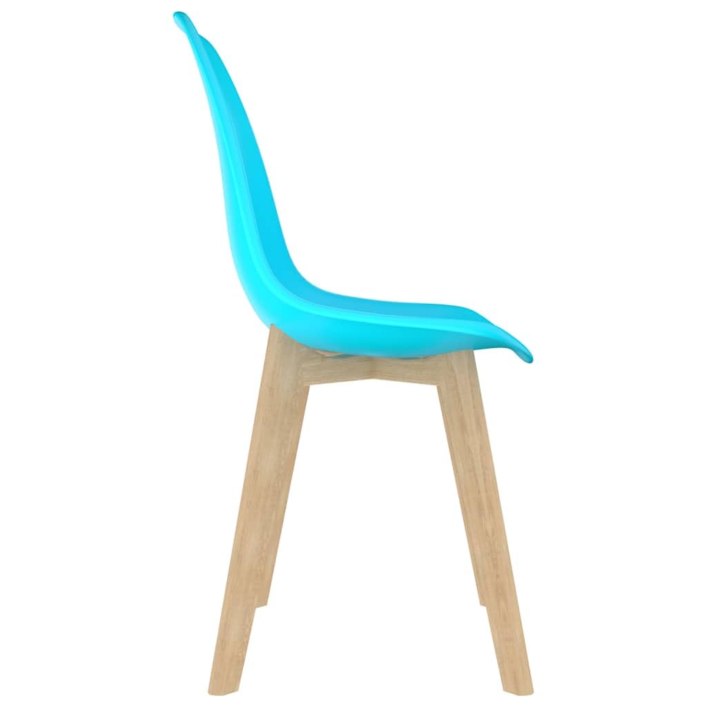 6 Pack Blue Plastic Dining Chairs - Stackable Indoor/Outdoor Patio Chairs for Kitchen, Restaurant, and Backyard Use