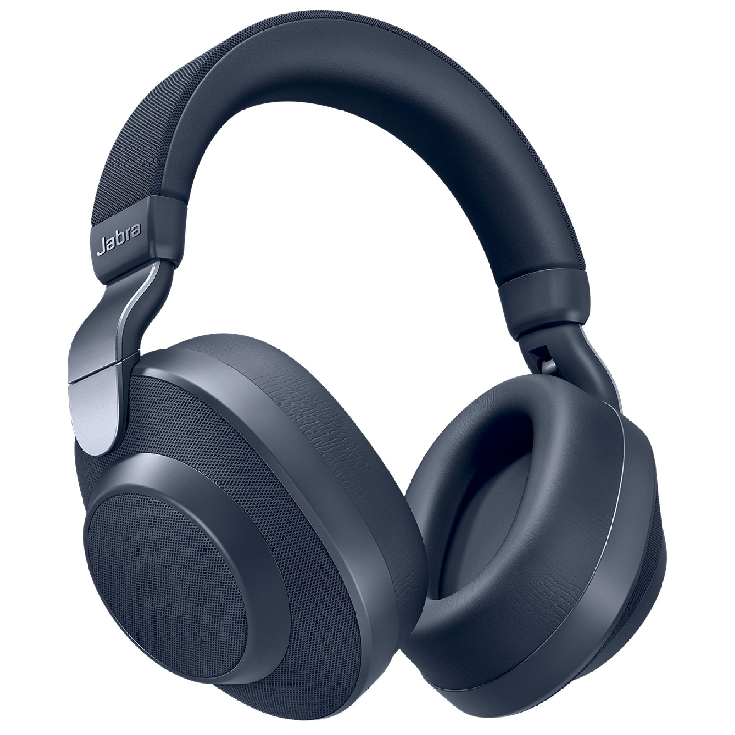 Jabra Elite 85h Wireless Noise Canceling Over-Ear Bluetooth Headphones with Built-in Mic - Compatible with iPhone & Android - 36H Battery Life - IP52 Water Resistant - Navy Blue - Perfect for Travel, Work & Gym