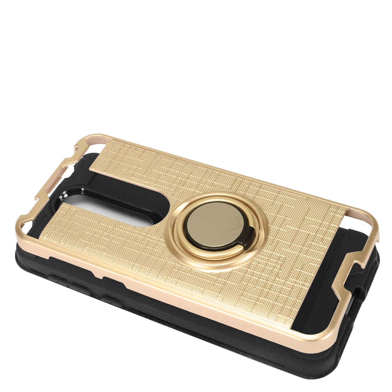 Z-GEN Alcatel Onyx 5008R Hybrid Phone Case with Ring Stand & Tempered Glass Screen Protector - RS2 Gold - Perfect for Work, Travel, and Everyday Protection