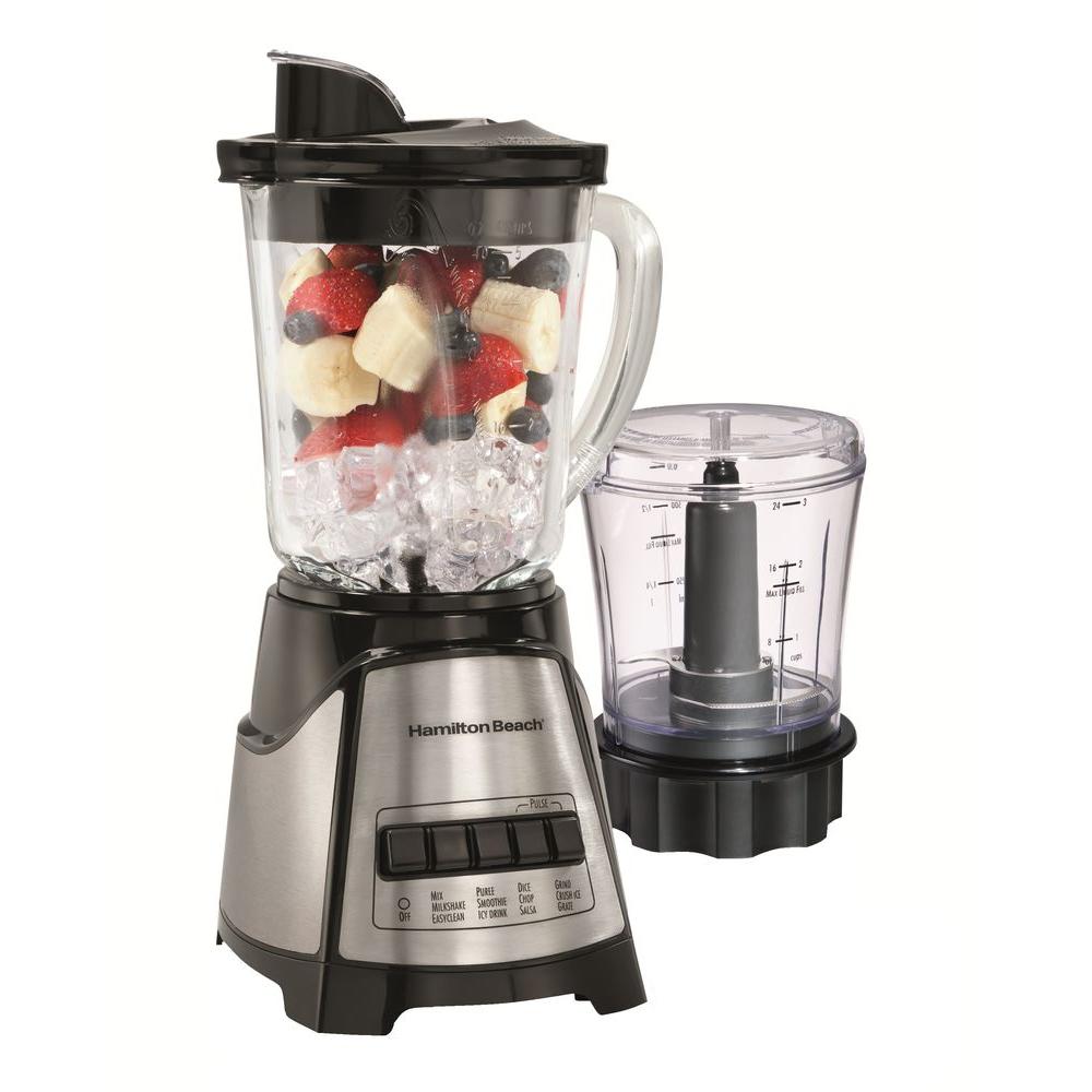 HAMILTON BEACH Power Elite Blender with Chopper 58149C - 1000W High-Speed Blender for Smoothies, Shakes & Food Prep - Perfect for Kitchen, Home & Restaurant Use