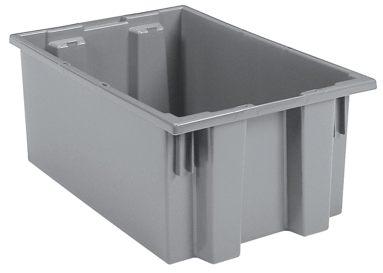 Akro-Mils 35190 Stackable Plastic Storage Bins - 6-Pack Gray Nesting Containers (19.5