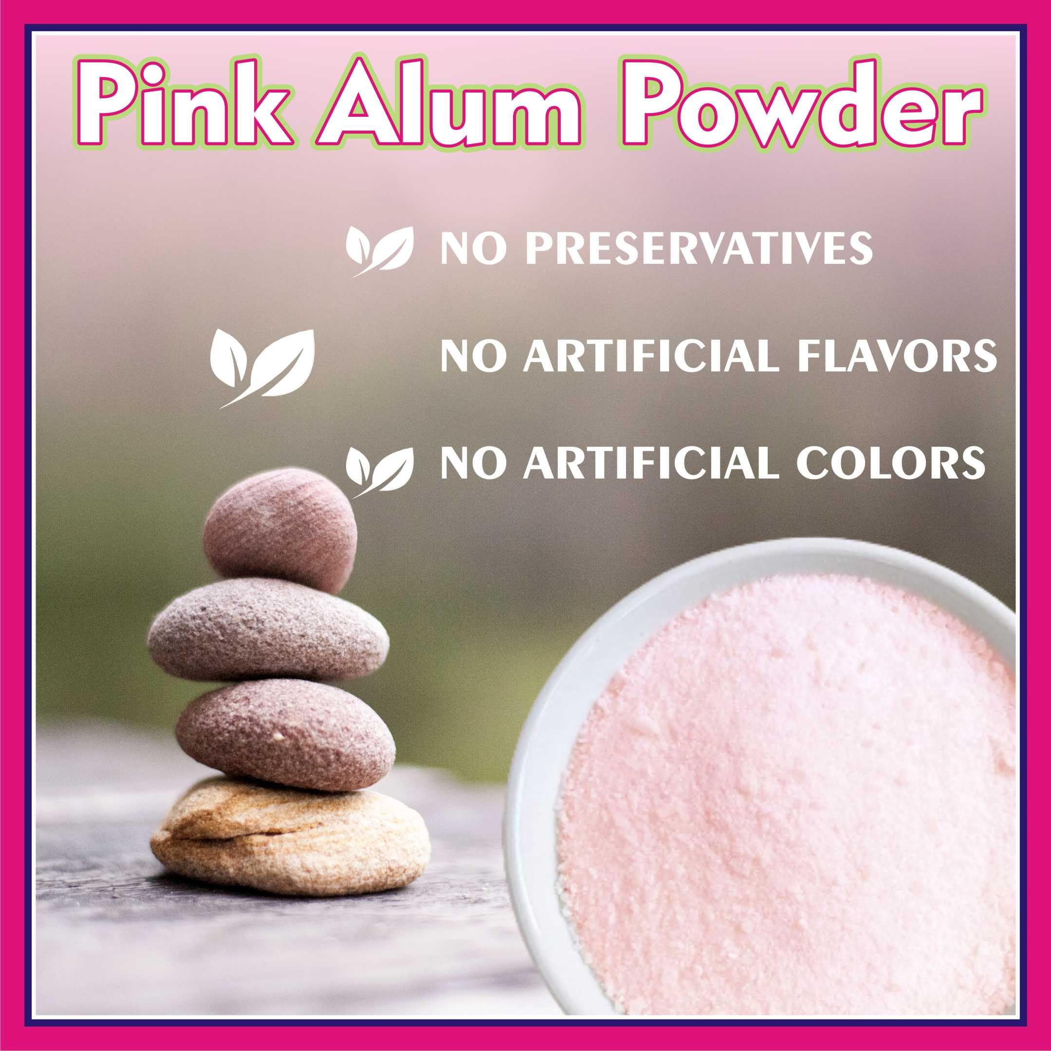 J Organics Pink Alum Natural Astringent - Skin Purification, Sore Throat Relief, After Shave Care, Deodorant & Teeth Whitening (100g) | Perfect for Daily Skincare, Post-Shave Soothing & Oral Hygiene