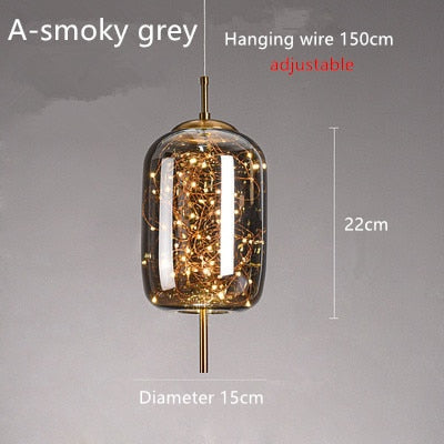 Modern Glass Net Long Line Pendant Chandelier Lights - Elegant Ceiling Lighting Fixture for Dining Room, Living Room, Bedroom & Kitchen Decor
