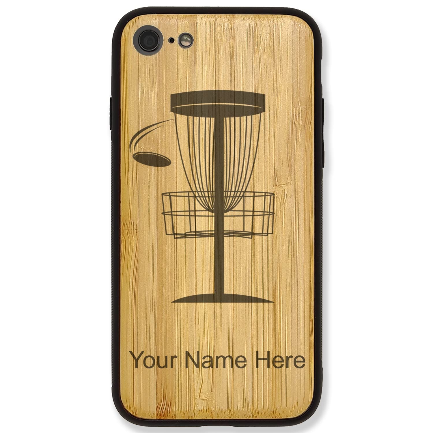 Premium Bamboo Phone Case for iPhone 7 Plus & 8 Plus - Custom Engraved Disc Golf Protective Cover | Perfect for Outdoor Sports & Daily Use