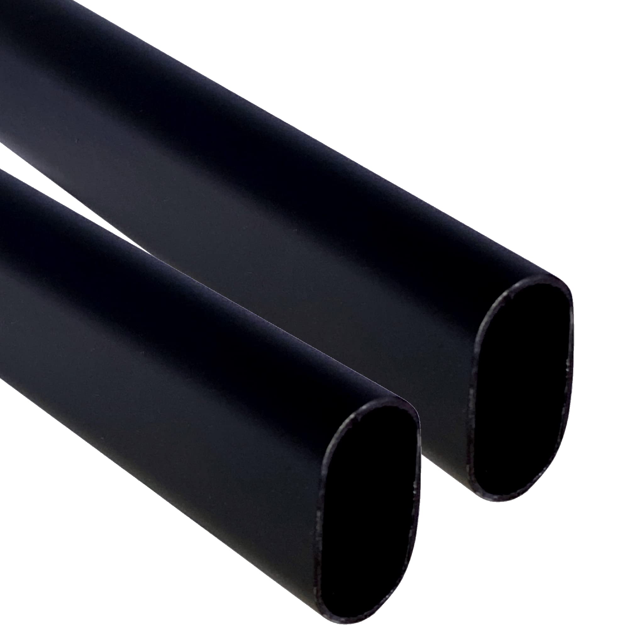 Heavy Duty 60-Inch Long Oval Closet Rod - 2 Pack Black Wardrobe Clothes Hanging Pole for Bedroom, Walk-in Closet & Garment Organization