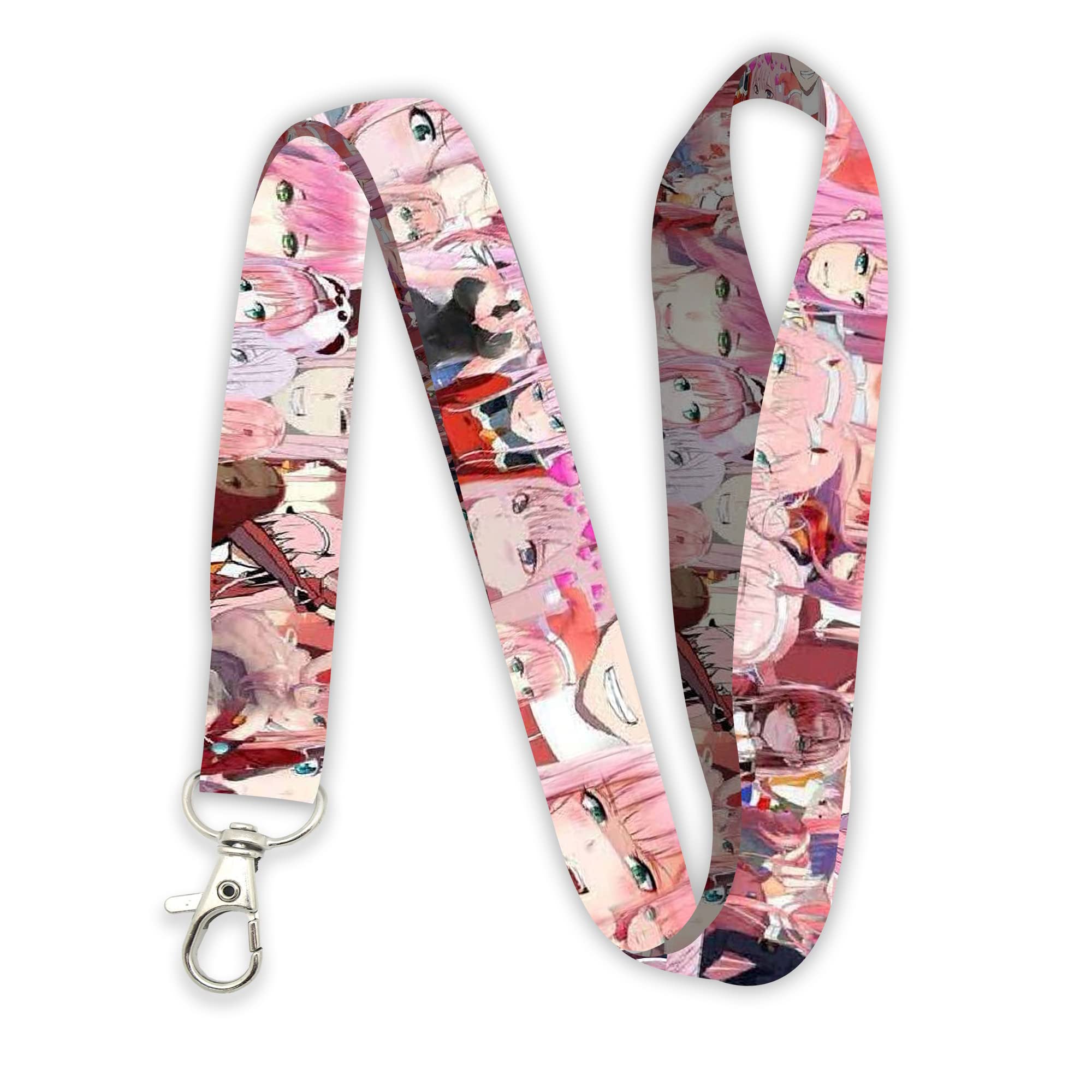 Zero Two Darling Anime Keychain - Cute Pink Lanyard for Keys & ID Badges | Perfect for Cosplay, Conventions, and Anime Fans