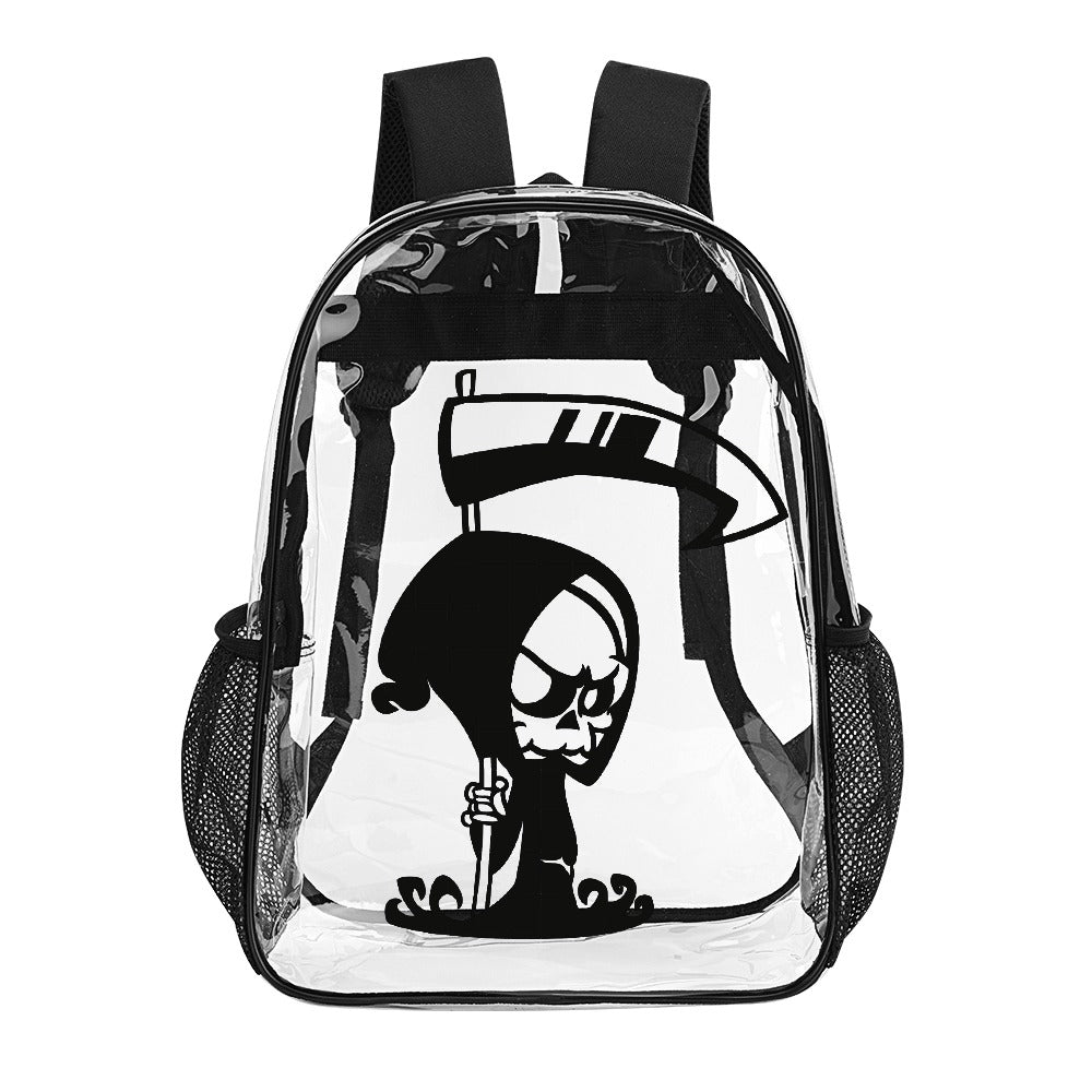 Little Reaper Clear Transparent Backpack for School, Travel & Concerts | Stylish See-Through Backpack for Teens & Adults