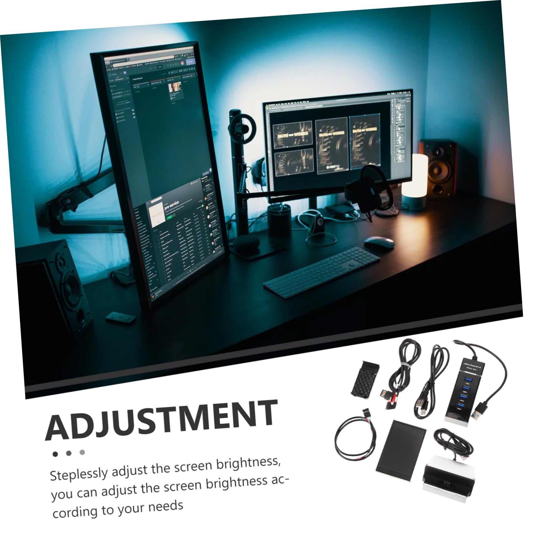 BELLIFY 3.5 Inch IPS LCD Computer Monitor - USB Powered Secondary Display for PC Case with Temperature Sensor | Perfect for Gaming Rigs, Workstations & Multi-Task Setups