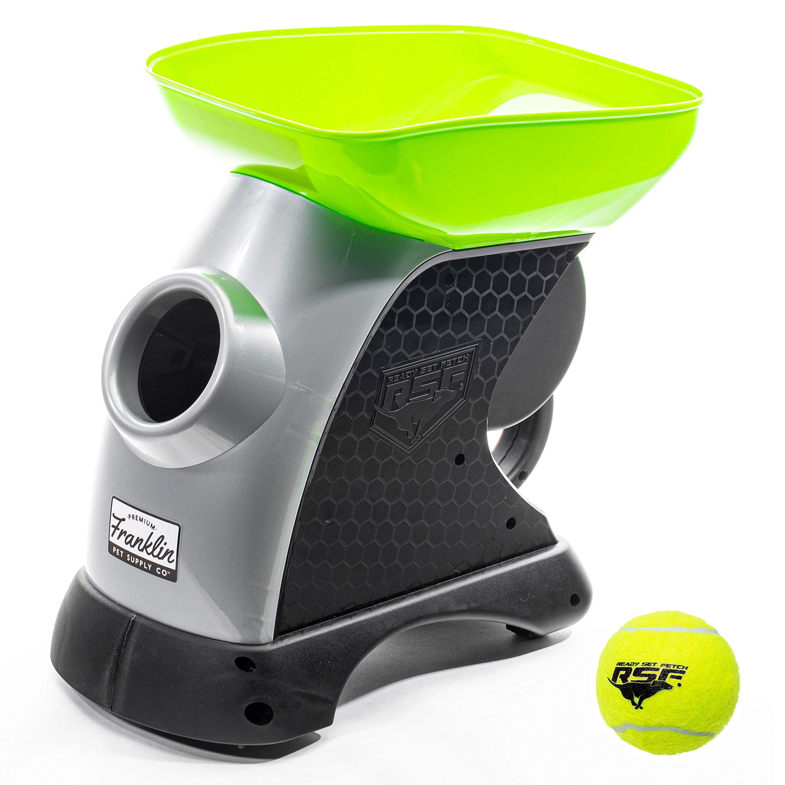 Franklin Pet Supply Co. Automatic Tennis Ball Launcher for Dogs - Interactive Fetch Toy with Authentic Tennis Balls - Perfect for Outdoor Play, Backyard Exercise & Training Sessions