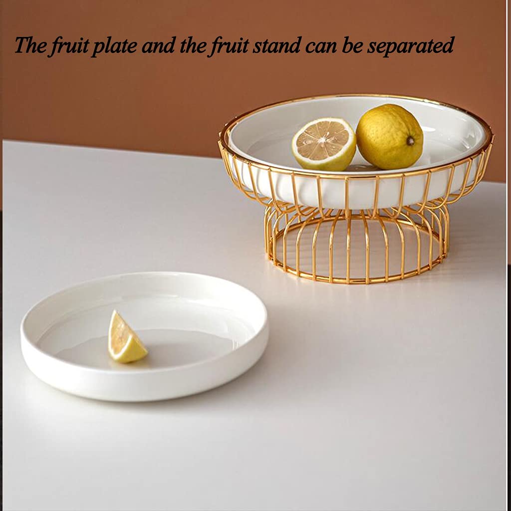 Stylish Iron Fruit Bowl Basket - Large Round Decorative Countertop Fruit Holder for Kitchen, Dining Table Centerpiece | Perfect for Storing Fruits, Bread, Snacks, Candy | Ideal for Home Decor & Party Serving