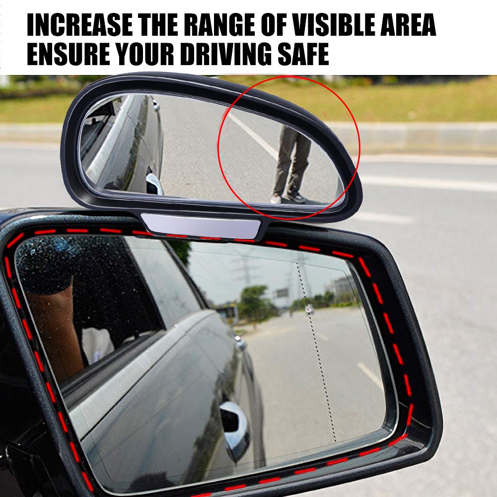 Universal Car Blind Spot Mirrors - Adjustable Wide Angle HD Glass Mirror with Strong Adhesive for SUV & Vehicles | Less than 5MM Frame | Enhances Driving Safety & Parking Visibility