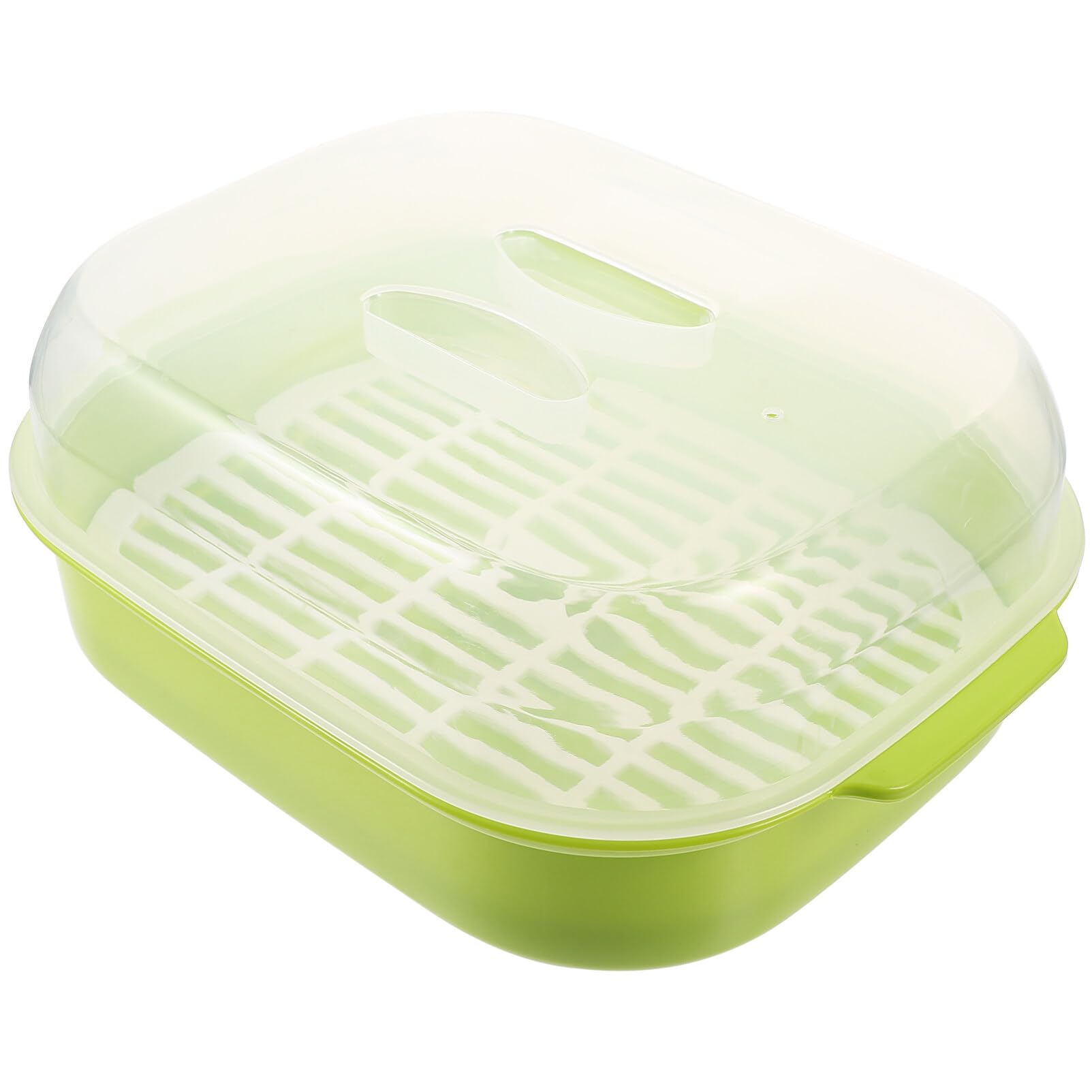 Angoily Microwave Steamer Basket - BPA-Free Plastic Steamer Rack for Dim Sum, Vegetables & Quick Cooking - Steam Release Vent for Perfect Results - Ideal for Microwave Ovens & Healthy Meal Prep