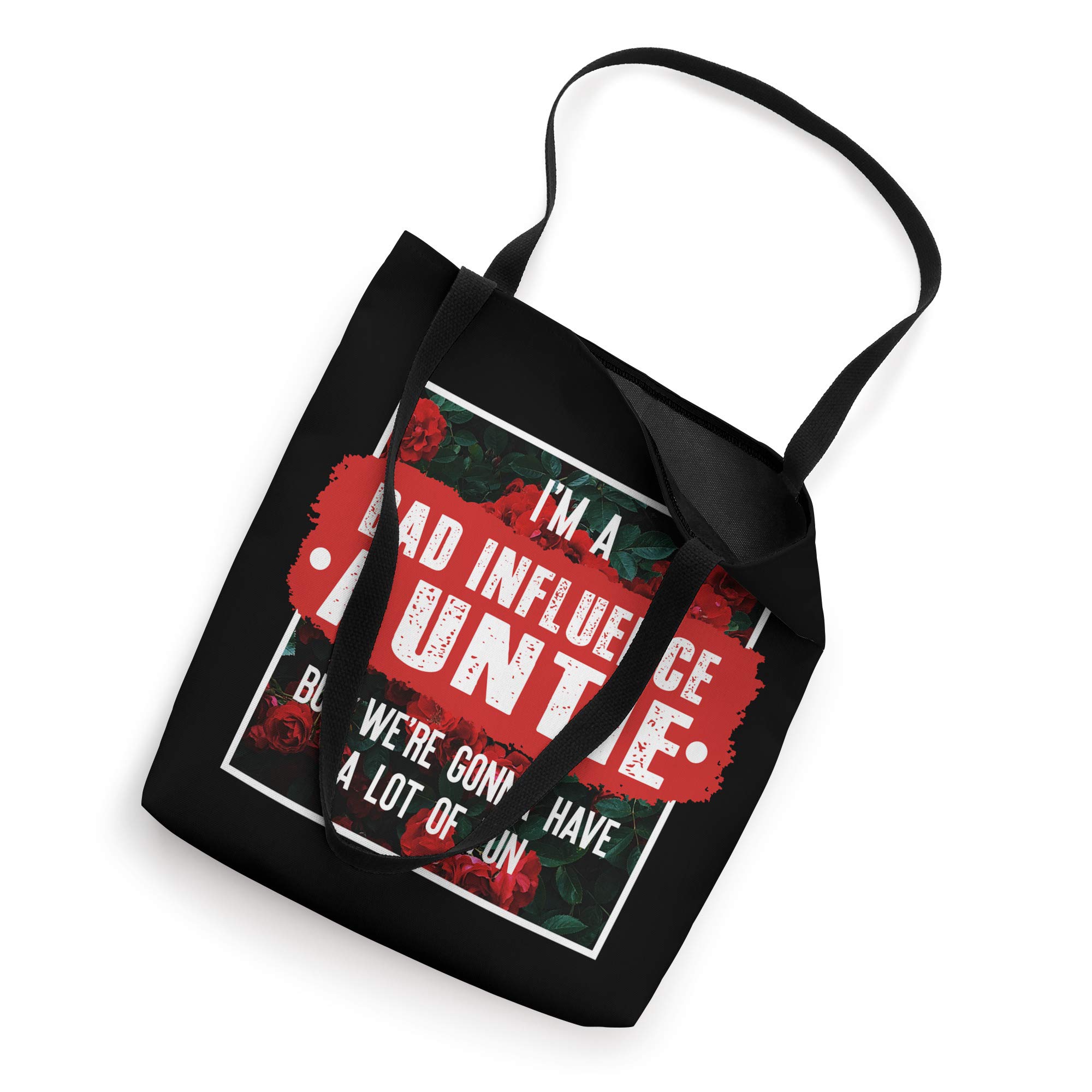 Funny Bad Influence Auntie Tote Bag - Cute Mothers Day Gift for Women - Perfect for Shopping, Beach & Daily Use