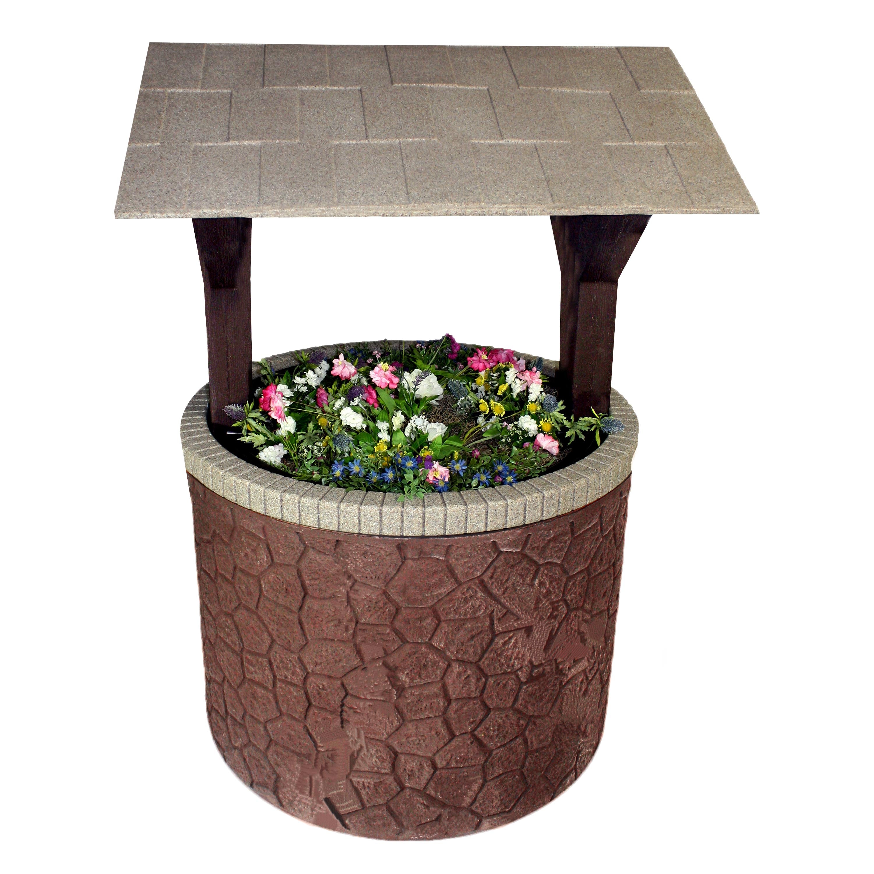Durable Wishing Well Planter Cover with Base and Roof - Decorative Garden Tank Top for Septic System - Perfect for Outdoor Landscaping, Yard Decor, and Garden Accents