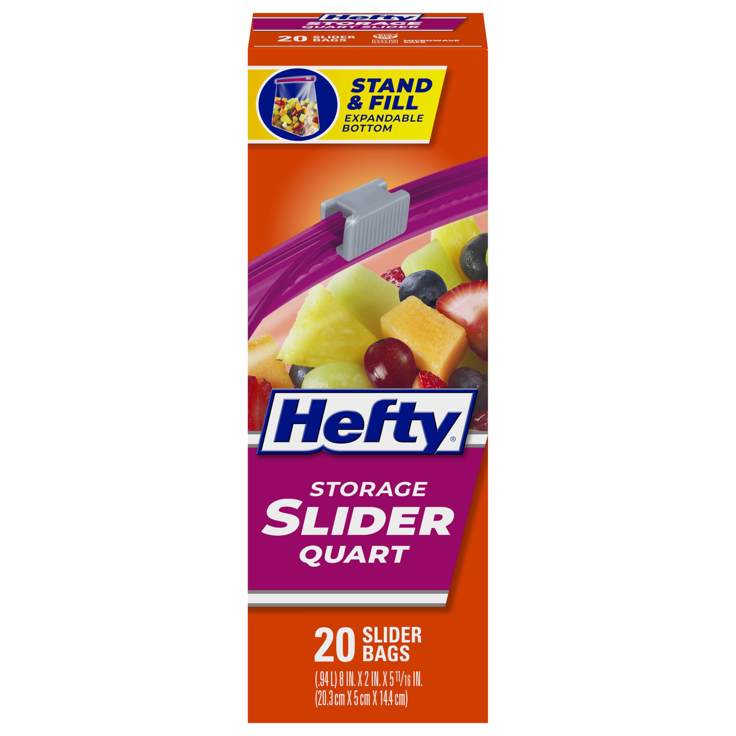 Heavy Duty Slider Kitchen Storage Bags - 20 Quart Size Freezer Bags for Food Storage, Meal Prep & Leftovers | BPA Free, Leak Proof | Perfect for Freezing, Organizing & On-the-Go Snacks