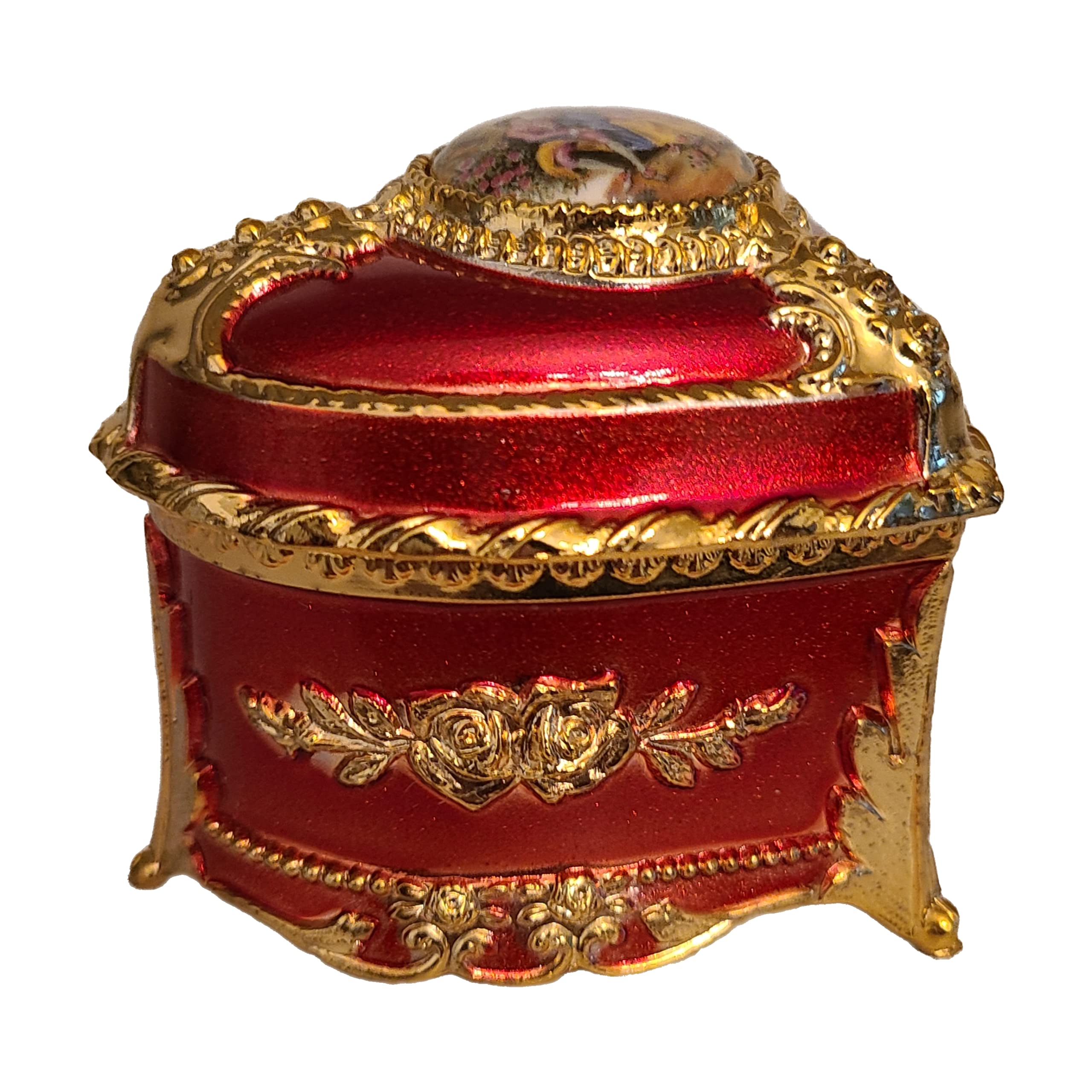 Handmade Red Heart Shaped Music Box - Jewelry Gift Box Plays Canon in D - Perfect for Valentine's Day, Anniversaries & Romantic Surprises