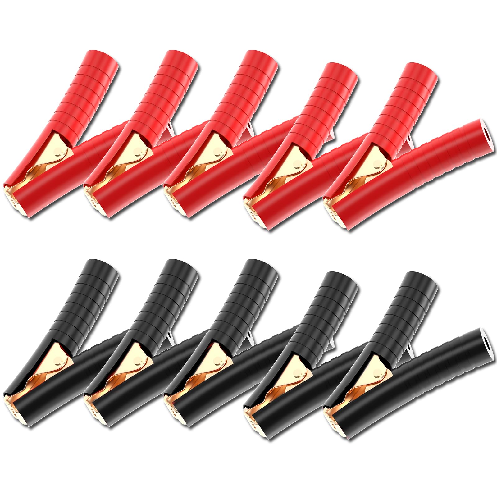 Heavy Duty Insulated Alligator Clips - 10PCS for Car Battery Charging & Electrical Testing - Truck Use